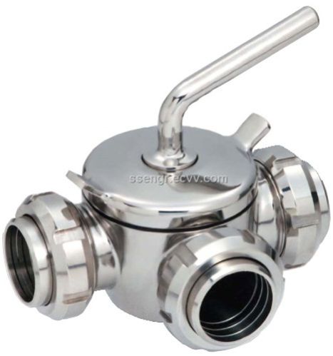 Stainless Steel Three Way Plug Valve, Color : Silver for Industrial
