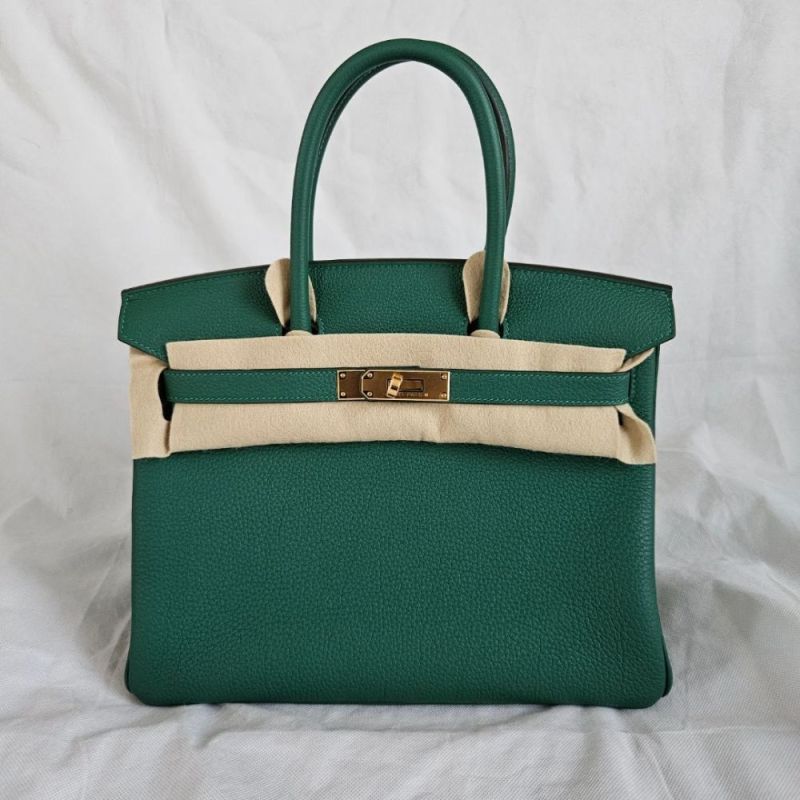 Hermès Birkin 30 Vert Moyen Togo Leather Bag