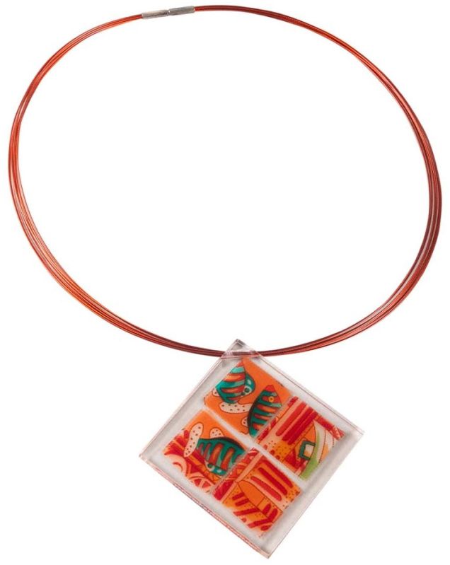 Hermes Paris Bijouterie Fantaisie silk-inspired Pendant Necklace
