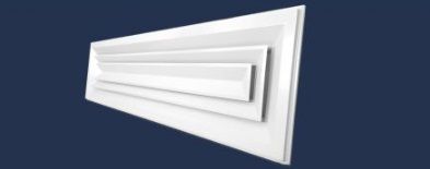 Extruded Aluminium Four Way Throw Rectangle Ceiling Diffuser