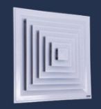 Extruded Aluminium Square Ceiling Step Down Diffuser, Color : Silver