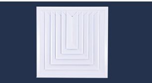 Extruded Aluminium Three Way Throw Square Ceiling Diffuser