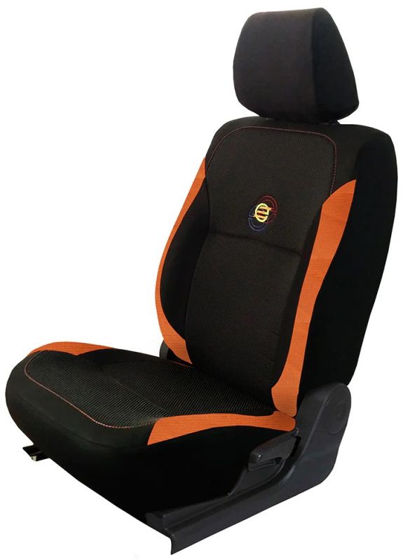 F1 Fabric Car Seat Cover Black and Orange
