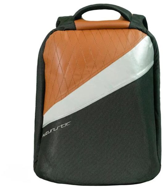 Futuristic Anti-Theft Hard Shell Backpack Black and Tan
