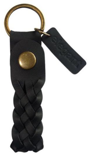 Leather Keychain Black (ELE-15)