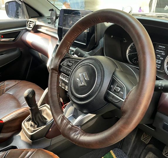 Posh Art Leather Car Steering Wheel Cover For Tata Harrier