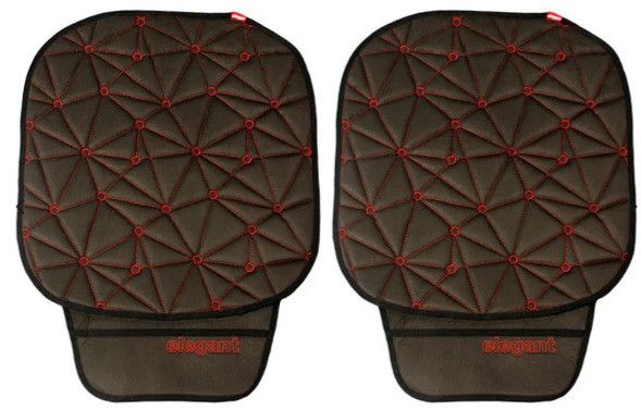 Space Coolpad Car Seat Cushion Black and Red (Set of 2)