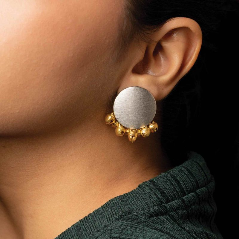 Half & Half Ghungroo Women Earring Studs