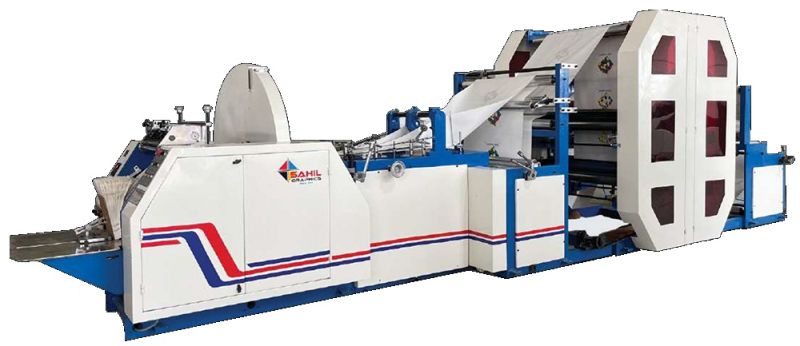 V Bottom Paper Bag Making Machine With 4 Color Online Printing Pbm 270–4C / Pbm 650