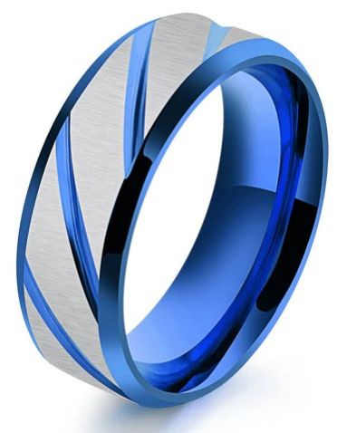 Karatcart Stainless Steel Blue Ring for Boys and Men