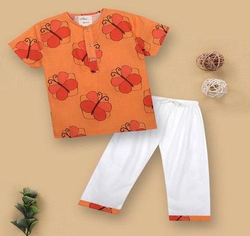 Vastrarth Cotton Boys Butterfly Print Night Suits, Color : Multicolor