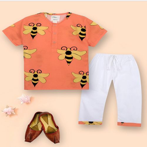 Vastrarth Cotton Boys Honey Bee Print Night Suits, Color : Multicolor