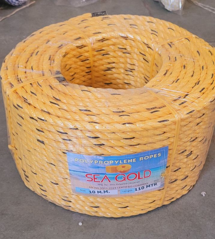 10mm Yellow Polypropylene Rope