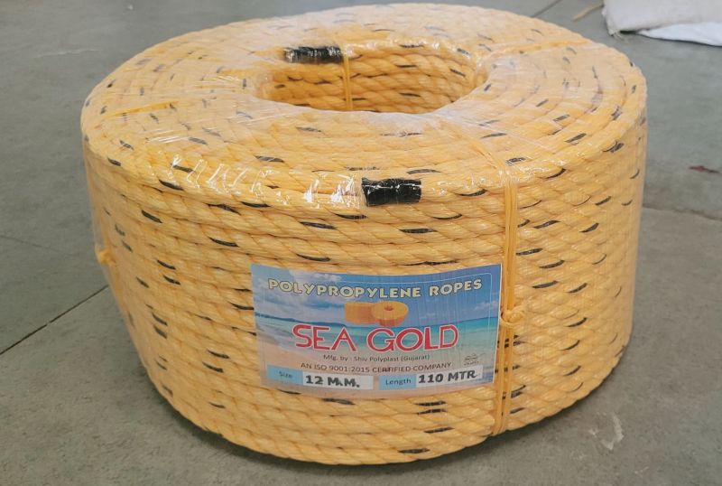 12mm Yellow Polypropylene Rope