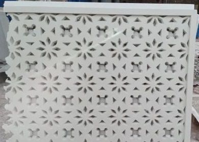 Rectangular White GRC Jali