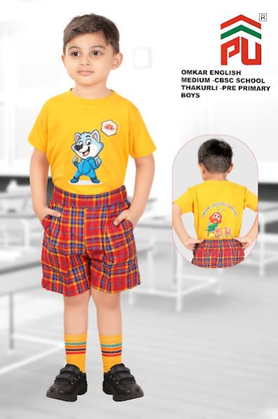 Boys Omkar International Yellow School Uniform