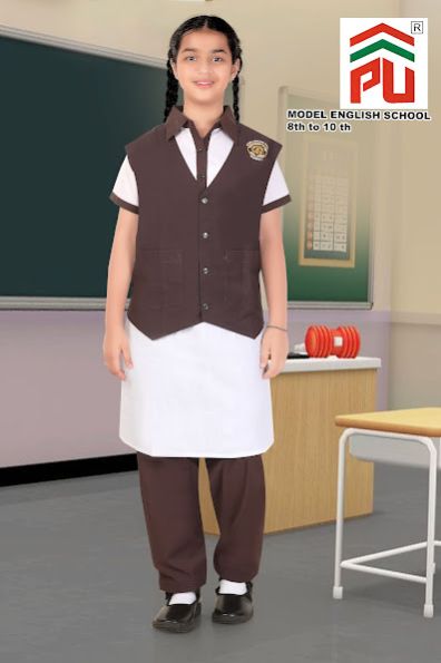 Girls Model English 8 to 10 Class School Uniform