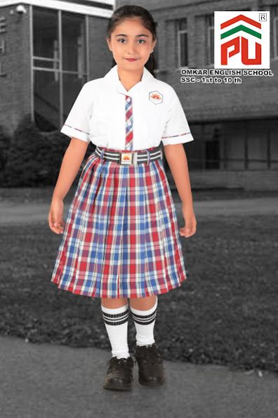 Girls Omkar English 1 to 10 Class School Uniform
