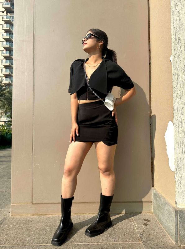 Ladies Mira Black Co Ord Dress