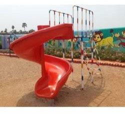Fiber Reinforced Plastic (FRP) Plain Red FRP Single Playground Slide