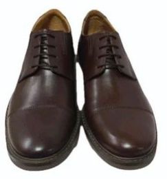 Mens Brown Leather Plain Toe Shoes