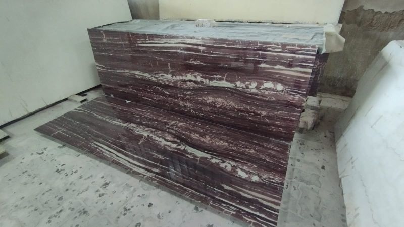 16mm Maroon Rectangular Katni Marble