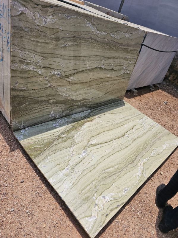 20mm Polished Finish Green Katni Marble Slab