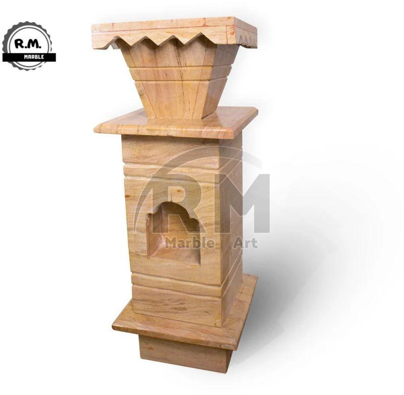 Brown Marble Tulsi Pot , for Garden