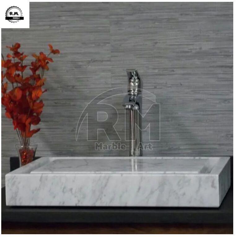 Rectangular Stone Marble Counter Top Wash Basin