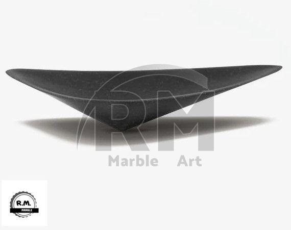 Wall Mounted Black Triangle Marble Wash Basin