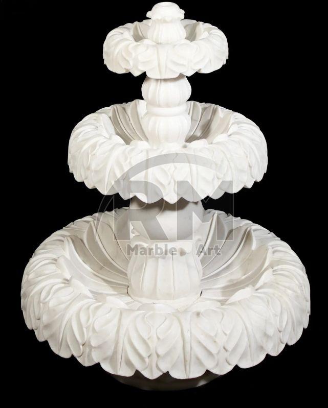 White Marble Three Tier Fountain