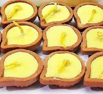 Kapur & Bees Wax Plain Ghee Diya Candle, Brand Name : Aarunya Flame