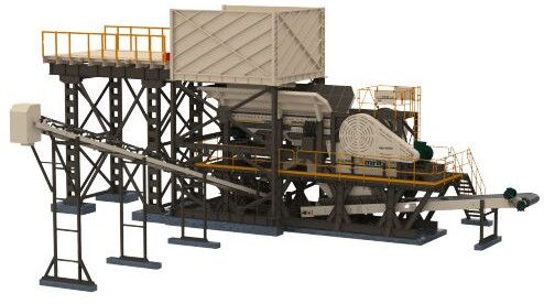 Polished Iron Jaw Crusher with Steel Loading Ramp