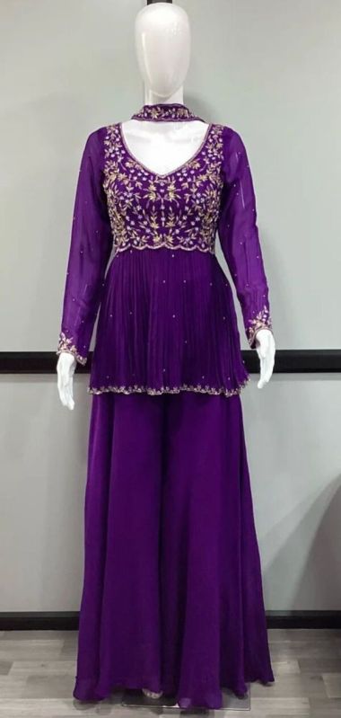 Ladies Crop Top Palazzo Set