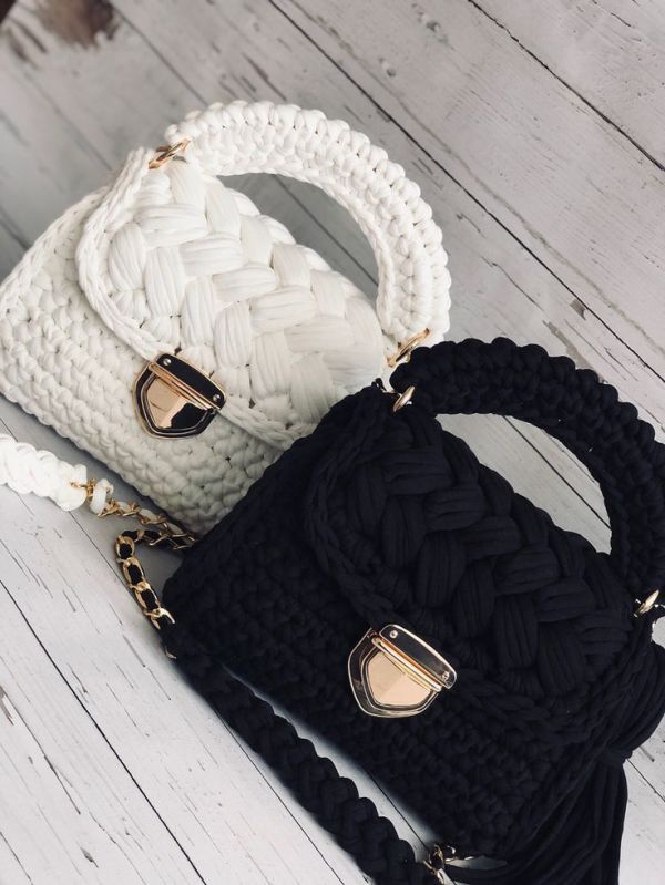 Handmade Cotton Crochet Yarn Bag