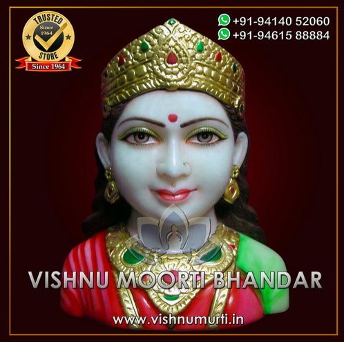 Carved Chahar Mata Marble Statue, Color : Multicolor