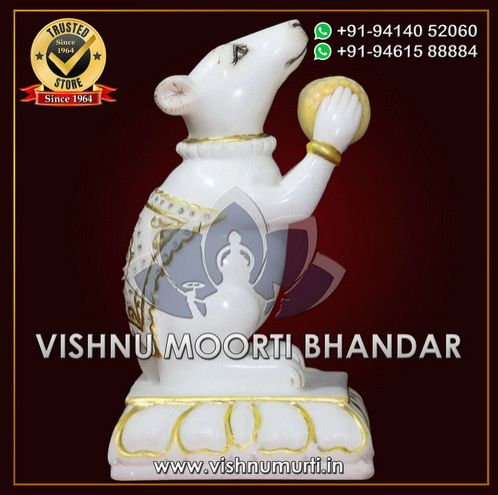Marble Mooshak Statue Rat