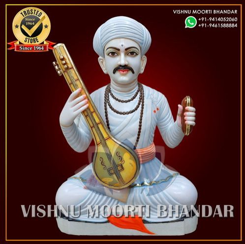 Printed Polished Sant Tukaram Maharaj Marble Statue for Worship