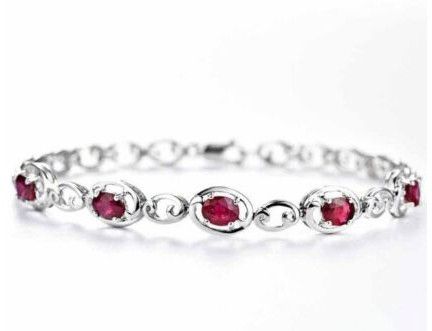 18K Ruby Bracelet Oval 4.91 Cts