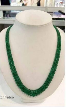 Emerald Beads 210.78 Cts, Color : Vivid Green