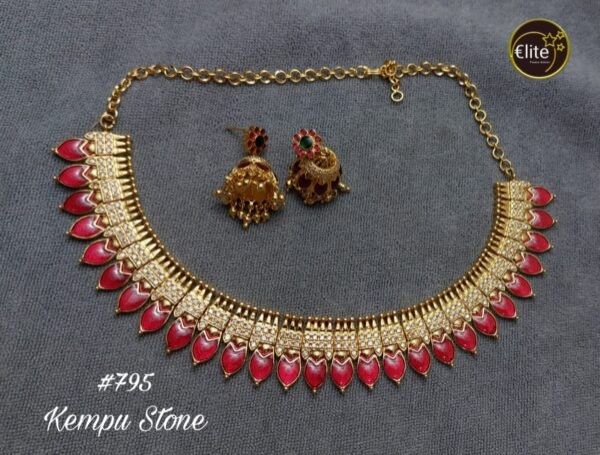 Elite Kempu Stone Women Necklace