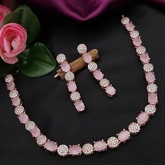 Women Rose Gold Necklace Set