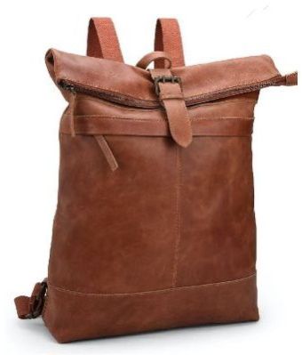 Stylish Zipped-Up Leather Backpack