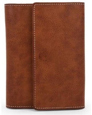 Tan Brown Leather Trifold Wallet