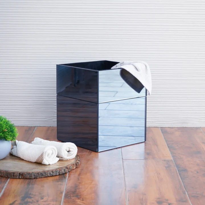 Blue Bathroom Dustbin Hand Towel Basket Organiser