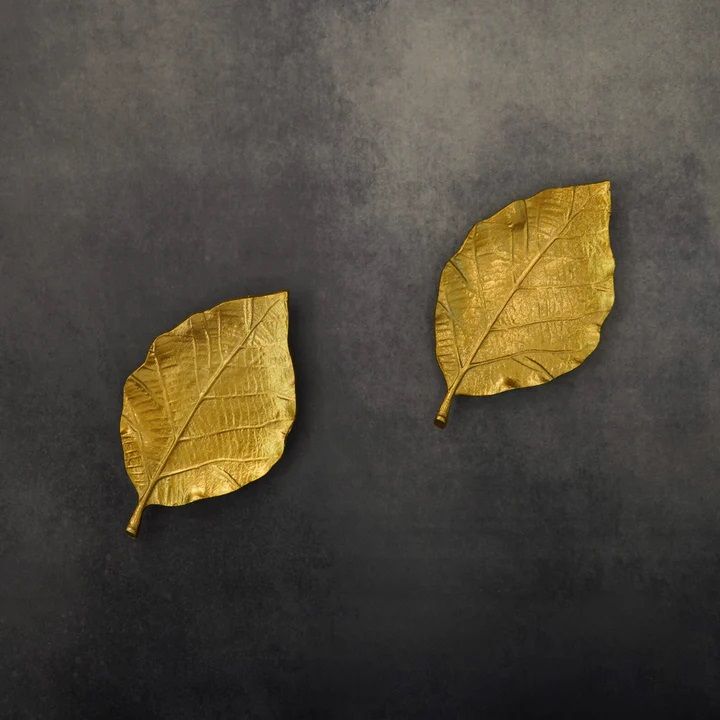 Set OF 2 Golden Leaf Wall Decor