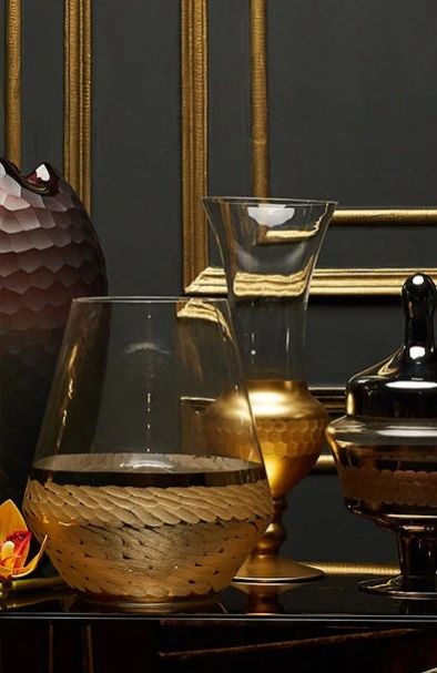 Vase with Hammered Golden Base, Small