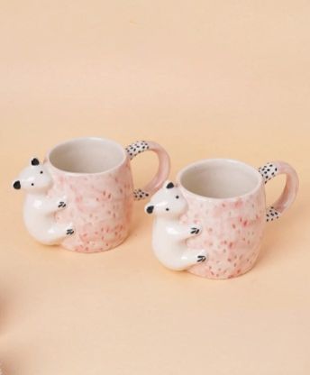 Handcrafted Bear Hug Ceramic Mug, Capacity : 280ml