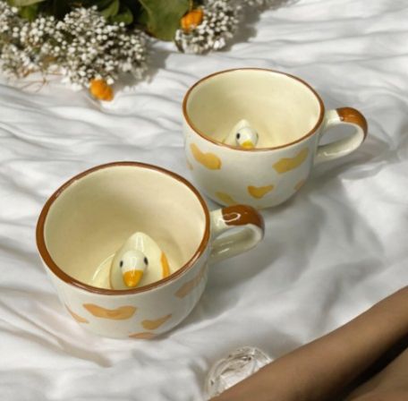 Printed Smooth Quack Duck Design Ceramic Cup
