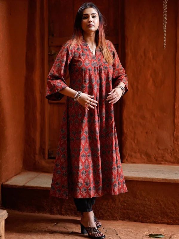 Kumud Ajrakh Women Kurta WITH Bell Sleeves